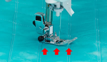 壓腳可以0.1mm單位進(jìn)行懸空縫制。