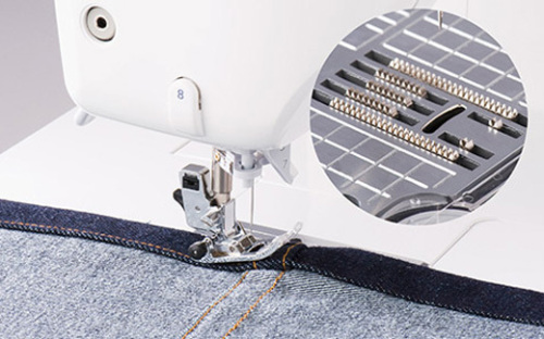 ●厚的勞動布　3折卷邊縫