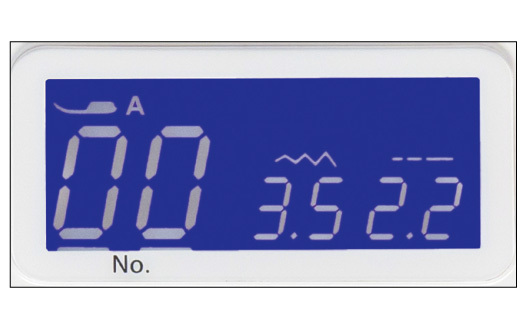 大きく見やすい液晶ディスプレイを搭載。 選ばれている模様番號やぬい目の幅?長さなどが一目で分かります。